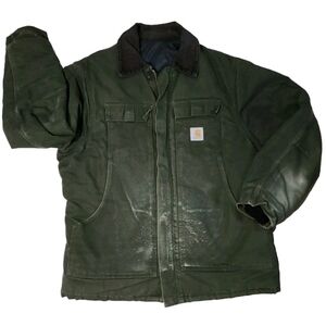 Carhartt Jacket Coat Heavy Warm Quilt Lined Chore Work Men's XL Green VGC